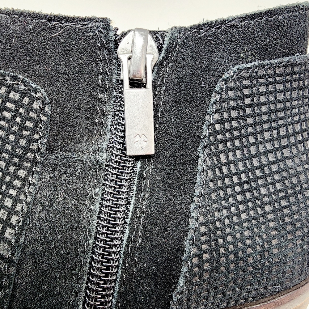 Lucky Brand ponic ankle booties black textured‎ suede womens 6.5 - Picture 5 of 16